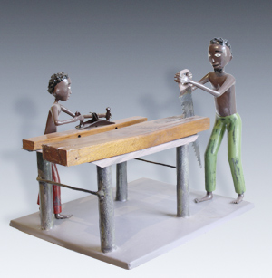 Didier Ahadsi Wood-Worker Metal-Figurine