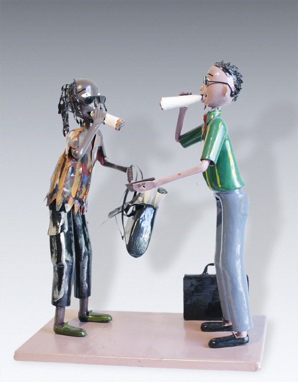 Kiffer Metallskulptur Pot Smoker Metal Figures Ahadsi B